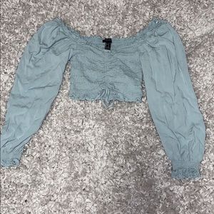 LIGHT DULL BLUE CROP TOP